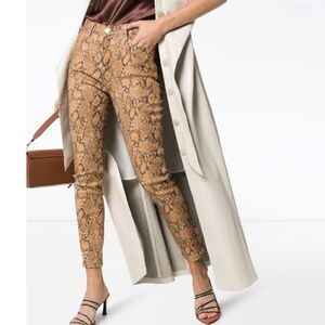 New FRAME High-Rise Snake-Effect Jeans Size 27